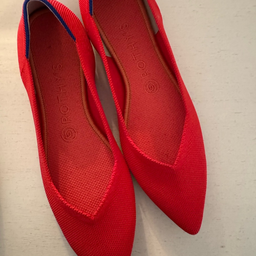 Rothy's Vibrant Red and Blue Flats